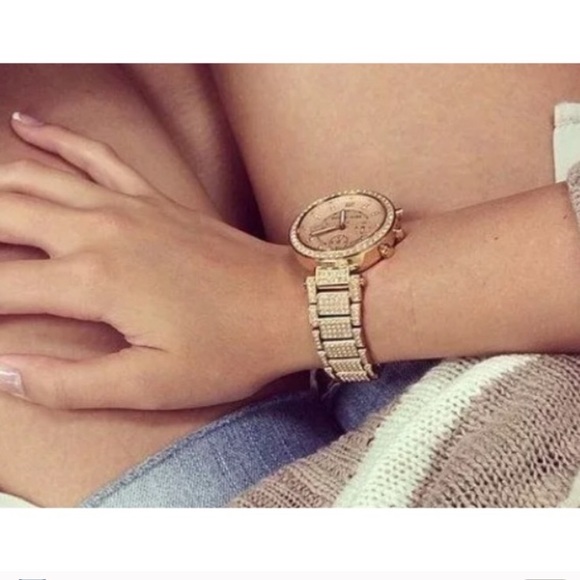 Michael Kors Parker Rose Gold Swarovski Watch - Picture 2 of 4
